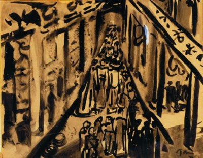 Lot 32 - Mark Tobey American, 1890-1976 STREET SCENE,...