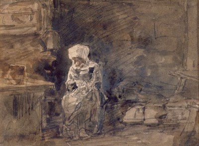 Lot 2028 - Jozef Israels Dutch, 1824-1911 A REST IN THE...