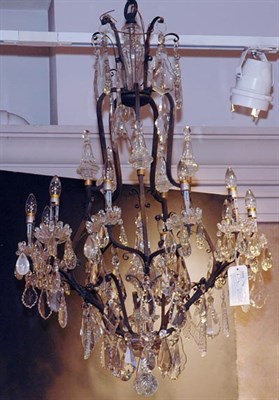 Lot 2616 - Louis XV Style Iron and Cut Glass Ten-Light...