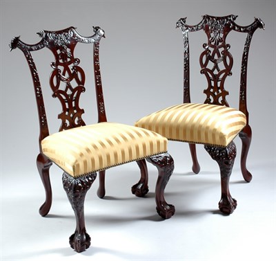 Lot 2573 - Set of Twelve Georgian Style Carved Mahogany...