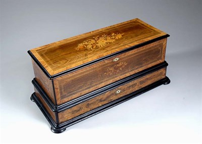 Lot 2412 - Swiss Marquetry Inlaid Walnut Three-Cylinder...