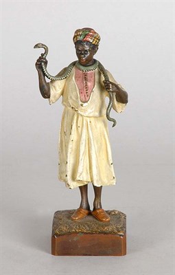 Lot 2512 - Austrian Cold Painted Bronze Figure of a Snake...