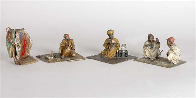 Lot 2514 - Four Austrian Cold Painted Bronze Figural...
