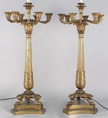 Lot 2587 - Pair of Louis XVI Style Gilt-Metal Seven-Light...