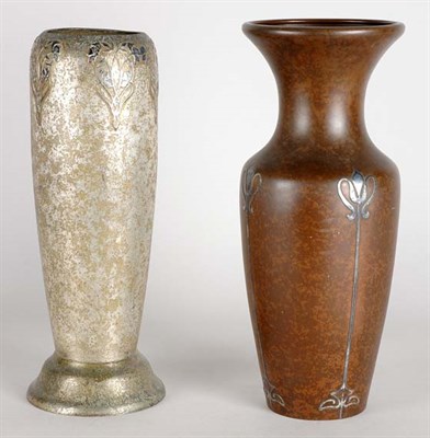 Lot 2437 - Two Heintz Art Metal Shop Silvered Bronze...