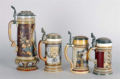 Lot 2348 - Miscellaneous Group of Three Mettlach Pewter...