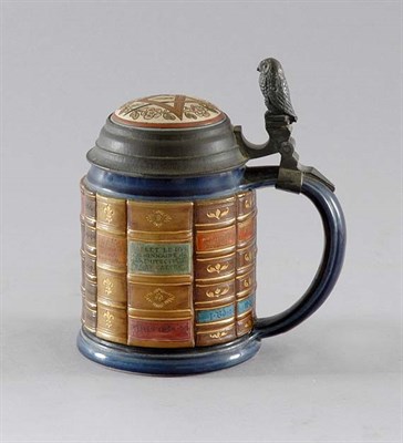 Lot 2344 - Mettlach Pewter Mounted Stoneware Half-Liter...
