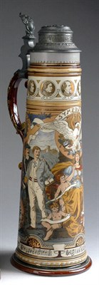 Lot 2323 - Mettlach Pewter Mounted Symphonia Stoneware...