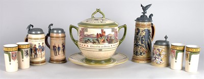 Lot 2328 - Group of Mettlach Pottery Articles Including a...