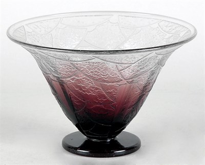 Lot 2722 - Schneider Acid Etched Footed Bowl Of flared...
