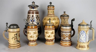 Lot 2327 - Miscellaneous Group of Mettlach Pewter Mounted...