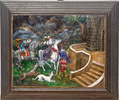 Lot 2581 - Framed Limoges Style Enameled Plaque Of...
