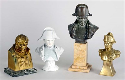 Lot 2545 - Four Napoleonic Busts Comprising a gilt-metal...