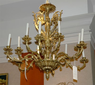 Lot 2625 - Louis XV Style Gilt-Metal Twelve-Light Chandelier