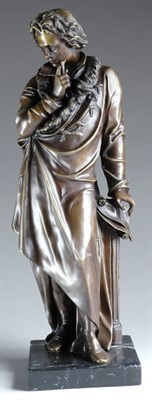 Lot 2401 - Patinated-Bronze Figure of a Man Standing and...