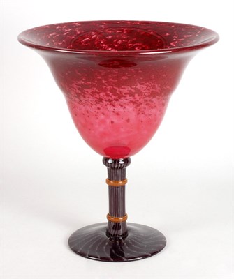 Lot 2728 - Schneider Applied Glass Footed Vase Of...