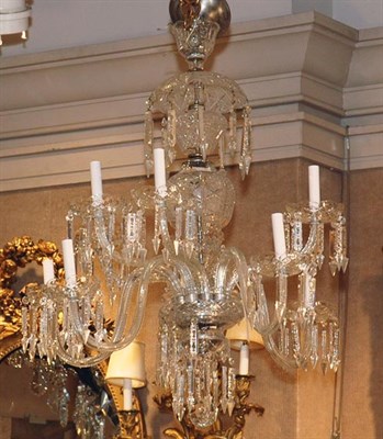 Lot 2614 - Georgian Style Cut Glass Two-Tier Ten-Light...