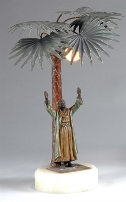 Lot 2502 - Austrian Cold Painted Metal and Marble Figural...