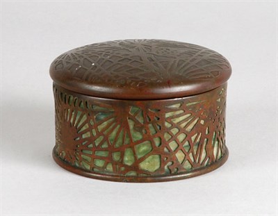 Lot 2705 - Tiffany Studios Bronze and Green Favrile Glass...