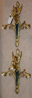 Lot 2630 - Pair of Empire Style Gilt-Bronze Three-Light...