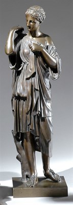 Lot 2295 - Patinated-Bronze Figure Modeled as a young...