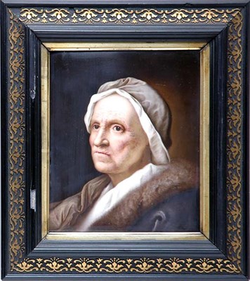 Lot 2158 - Framed KPM Porcelain Plaque En suite with the...