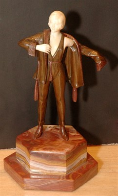 Lot 2201 - Cold Painted Bronze and Ivory Figure After a...