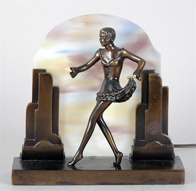 Lot 2219 - Art Deco Style Patinated-Metal and Glass...