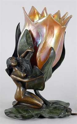 Lot 2660 - Art Nouveau Style Patinated-Bronze and Loetz...