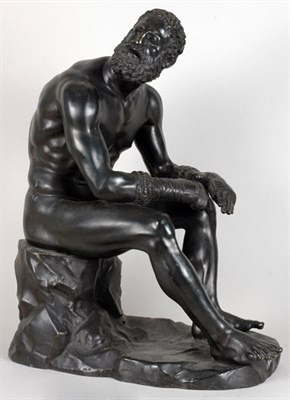 Lot 2562 - Patinated-Bronze Figure After the Antique Of a...