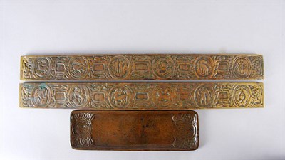 Lot 2707 - Tiffany Studios Bronze Desk Set In the Zodiac...