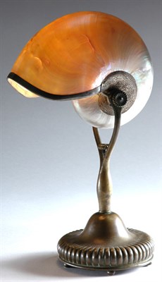 Lot 2712 - Tiffany Studios Bronze and Nautilus Shell Desk...