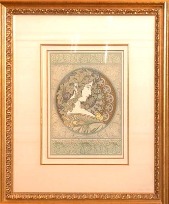 Lot 2084A - Alphonse Mucha IVY Color lithograph, 1901. 11...
