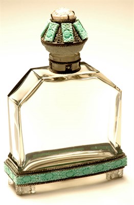 Lot 2724 - Austrian Art Deco Simulated Jade, Silvered...