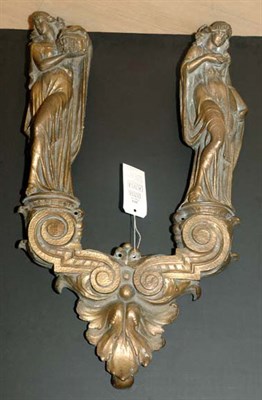Lot 2113 - Bronze Figural Architectural Element Turn of...