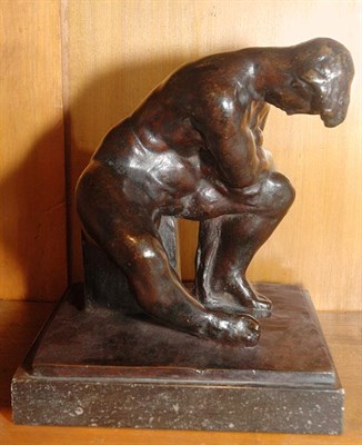 Lot 2307 - Patinated-Bronze and Marble Figure After the...