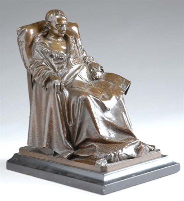 Lot 2402 - Italian Patinated-Bronze and Marble Figure...