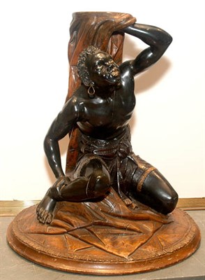 Lot 2747 - Carved and Painted Blackamoor Pedestal On a...