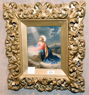 Lot 2432 - Framed Continental Porcelain Plaque Of Jesus...