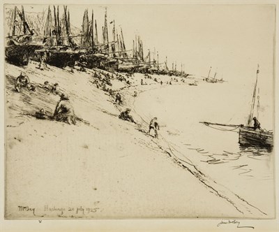 Lot 383 - James McBey SURREY DOWNS; NIGHT IN ELY...