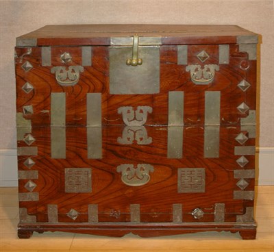 Lot 2348 - Korean Burl-Wood Chest Late 19th century...