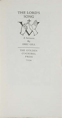 Lot 4057 - GILL, ERIC The Lord's Song. A Sermon...