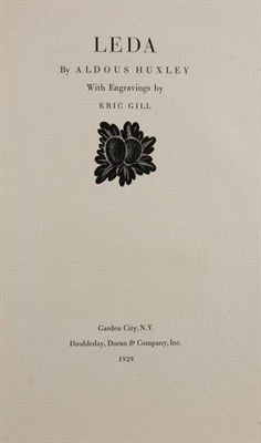 Lot 4063 - [GILL, ERIC] HUXLEY, ALDOUS Leda Engravings by...