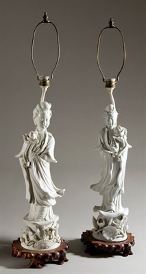 Lot 2230 - Pair of Chinese Blanc de Chine Porcelain...