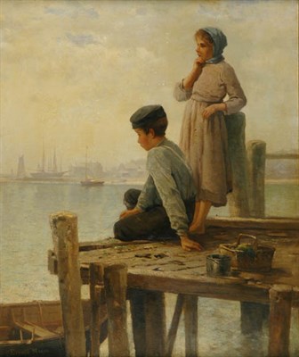 Lot 2417 - Edward Moran 1829-1901 At the Dock's Edge...