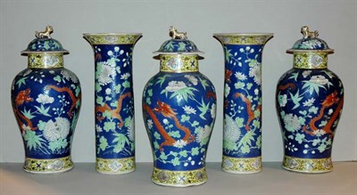 Lot 2237 - Chinese Export Porcelain Garniture 19th...