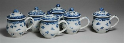Lot 2210 - Six Chinese Export Blue and White Porcelain...