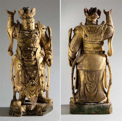Lot 2202 - Chinese Gilt-Wood Buddhist Figure of a...
