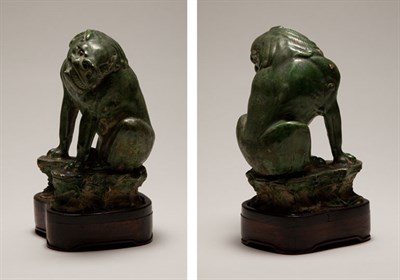 Lot 2199 - Chinese Green Glazed Earthenware Lion Tang...