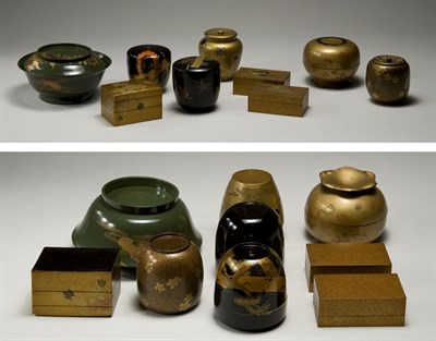 Lot 2308 - Group of Nine Japanese Lacquer Boxes 19th/20th...